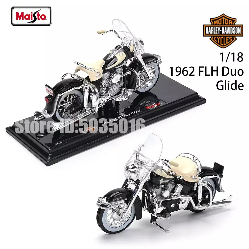 Maisto 1:18 Harley-Davidson Motocicleta 2022 Road King 2022 Fat Bob 114 Liga Modelo de Motocicleta Coleção de Carros de Brinquedo