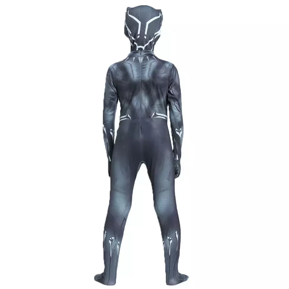 Meninos pantera negra collants super-herói filme personagem cosplay justiça herói máscara conjunto halloween vestir-se crianças fantasia traje