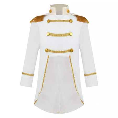 Meninos príncipe cosplay traje manga longa franja de ouro trança veludo smoking tailcoat tribunal real cosplay jaqueta vestir-se
