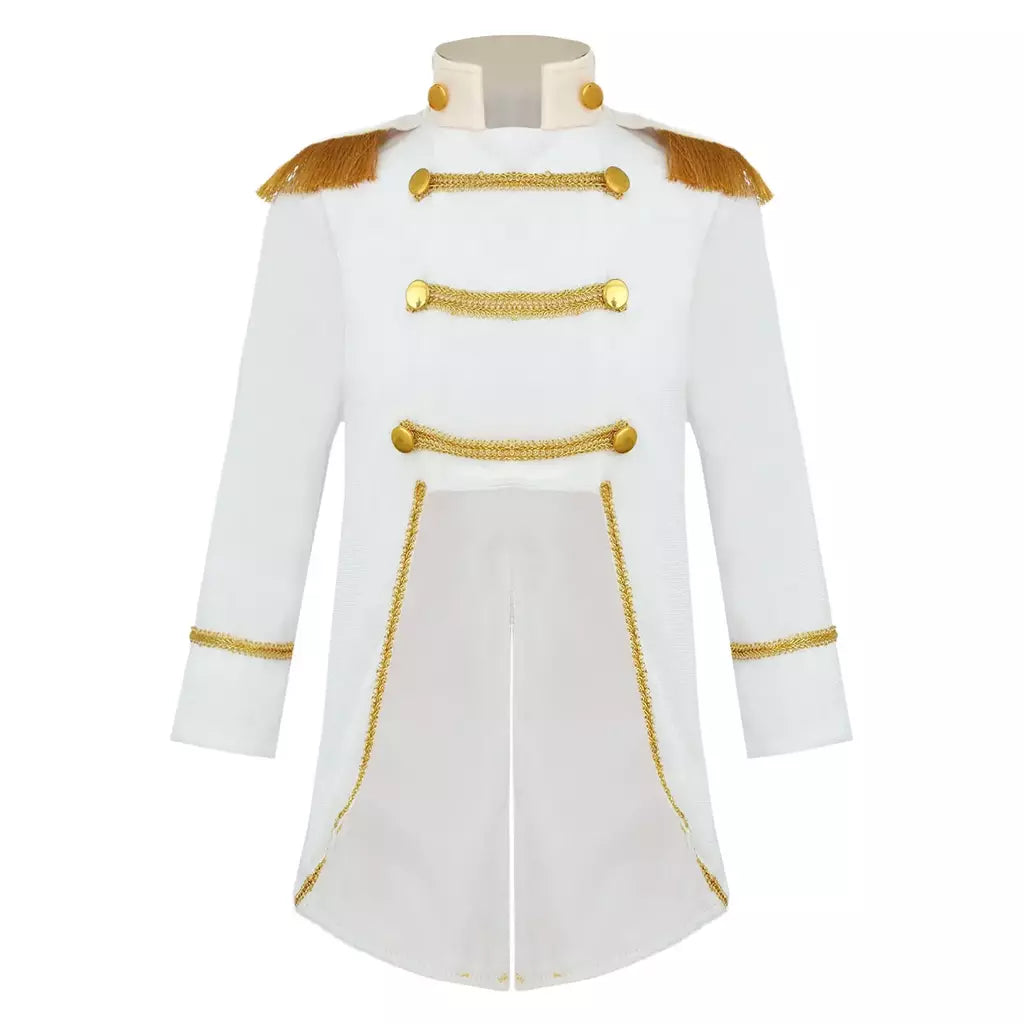 Meninos príncipe cosplay traje manga longa franja de ouro trança veludo smoking tailcoat tribunal real cosplay jaqueta vestir-se
