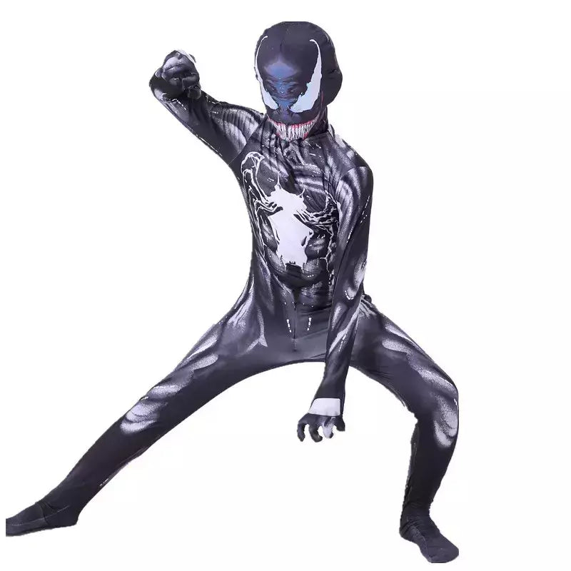 Vendas quentes halloween aranha mancosplay filme para festa terno do homem aranha crianças traje de veneno estilo 3d