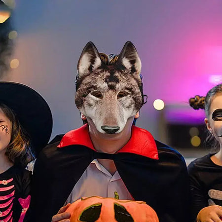 Halloween páscoa lobo máscara assustador animal moda máscara cosplay traje acessórios realista máscara de cabeça para adultos