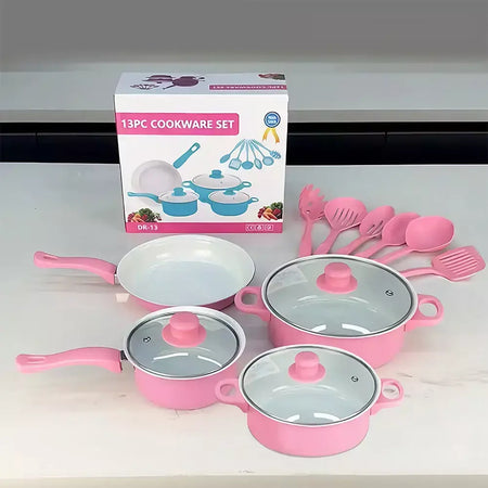 Conjunto de panelas antiaderentes de 12 peças, panela com tampa, pote de leite, frigideira de pedra maifan, conjunto de panelas para todos os fogões