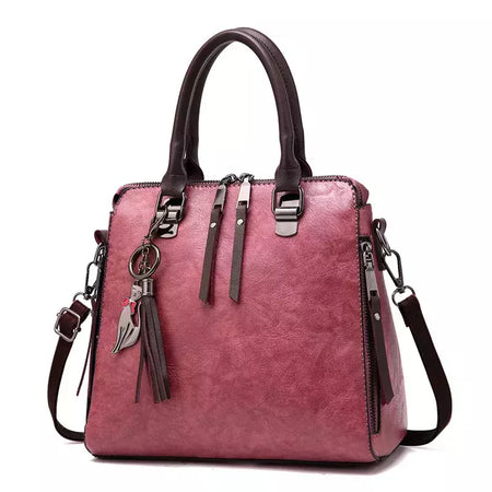 Bolsa de Ombro de Couro Retro para Mulheres, Bolsa Crossbody Messenger, Grande Capacidade, Bolsa Feminina, Designer de Luxo, Alta Qualidade
