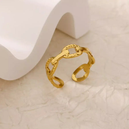 Anéis geométricos de zircônia de aço inoxidável para mulheres luxo mau olhado cor dourada ajustável na moda casamento estética jewerly presente