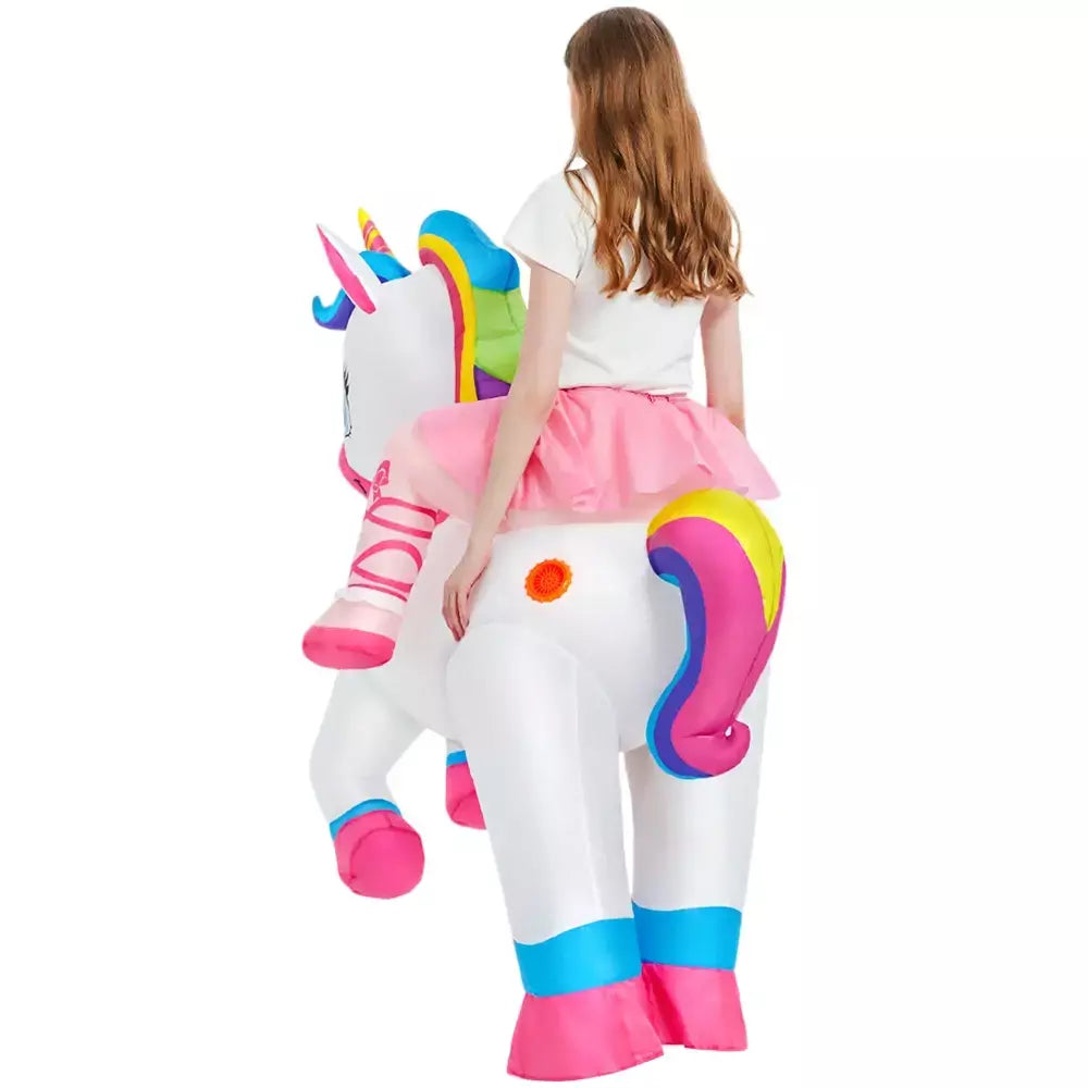 Vestuário colorido unicórnio animal trajes infláveis terno anime purim halloween carnaval festa cosplay traje para crianças adultas