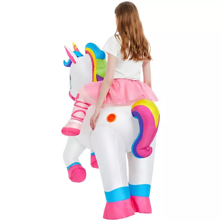 Vestuário colorido unicórnio animal trajes infláveis terno anime purim halloween carnaval festa cosplay traje para crianças adultas