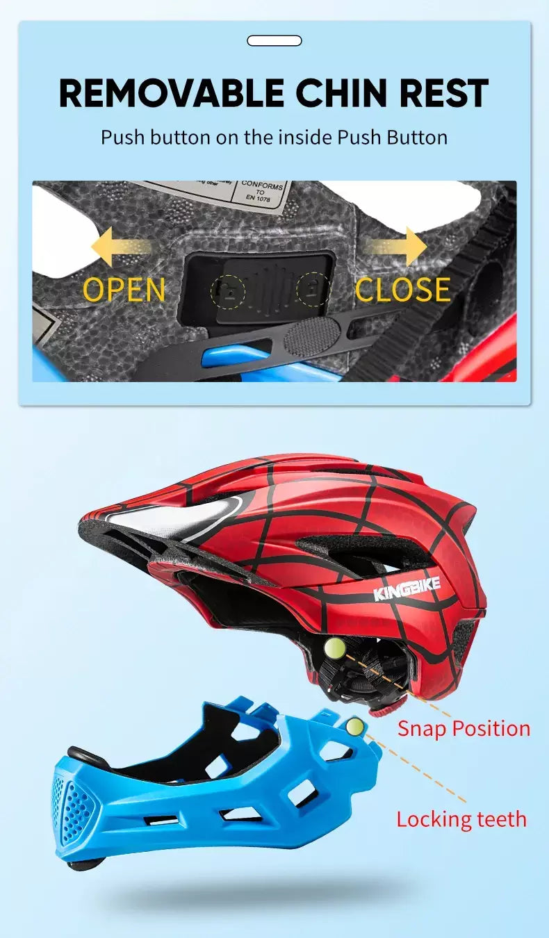 Batfox crianças rosto cheio capacete da bicicleta destacável downhill crianças ciclismo motocicleta skate esportes corrida capacete de bicicleta