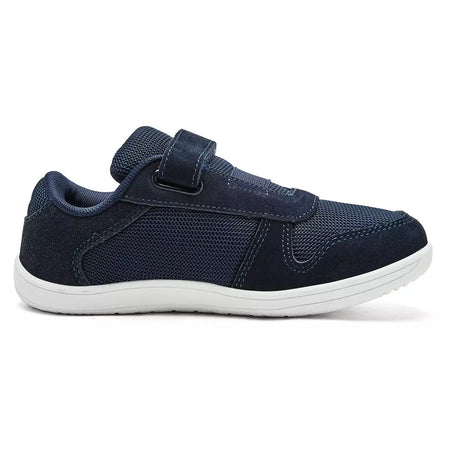 Hobibear crianças dedo do pé largo sapatos descalços pouco/grande/criança gancho loop minimalista tênis malha de couro artificial sapatos leves