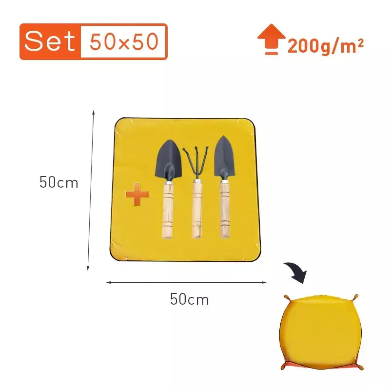 Tapete de plantio dobrável à prova d'água, tapete de jardim para vaso de flores, transplante, mistura de solo, ferramenta de poda de plantas