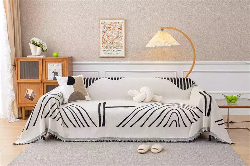 Chenille Sofá Throw Blanket com Tassel, Modern Luxury Cover, Four Season Sofa Cover, Full Covers, Dustproof, Toalha de casa, 1 Pc