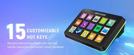 Mini teclado FIFINE D6 com 15 botões macro personalizáveis, funções de disparo via aplicativo, macros personalizados para OBS/Twitch/YouTube/VK