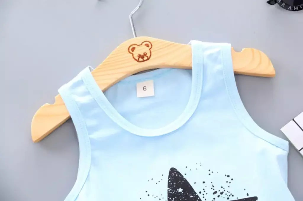 Conjunto de roupas infantis de verão, roupas esportivas de basquete, tops sem mangas + shorts, 2 peças/terno, meninos e meninas