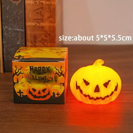 Lanterna de abóbora luz de vela halloween crânio fantasma rosto lâmpada crianças presente para o quarto jardim festa decoração atmosfera luz