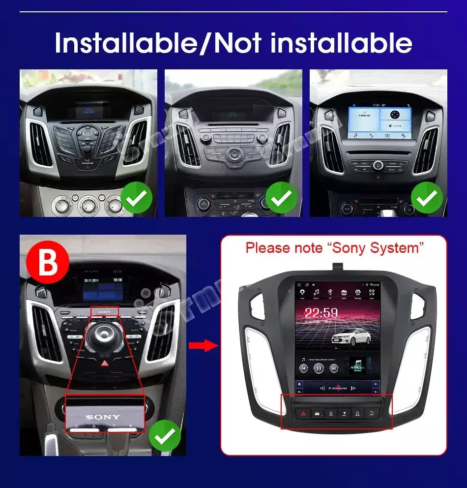 Srnubi 2 din 9.7 "android 13 carplay rádio do carro para ford focus 3 mk 3 2011 2012 - 2019 reprodutor multimídia 2din gps auto estéreo dvd