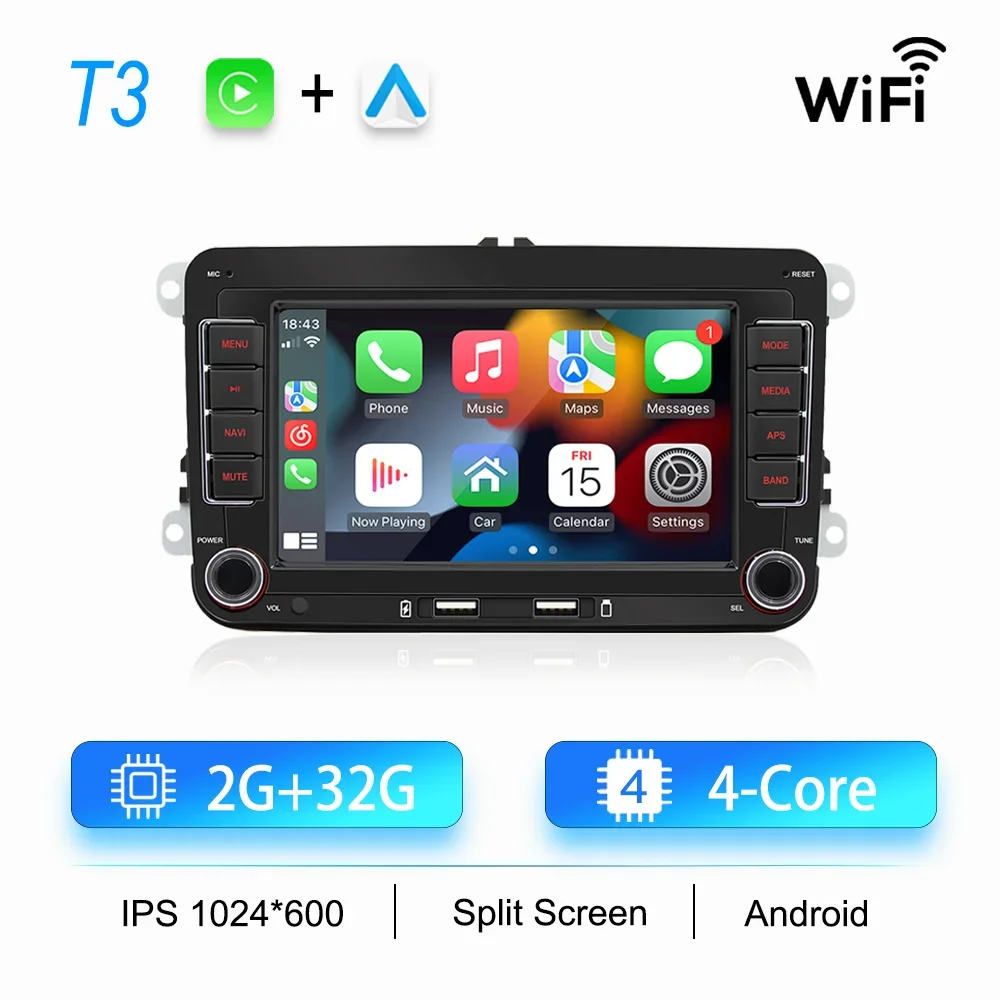 2din rádio do carro android para volkswagen golf 5 6 polo passat b6 b7 cc skoda jetta universal multimídia carplay wifi navegação gps
