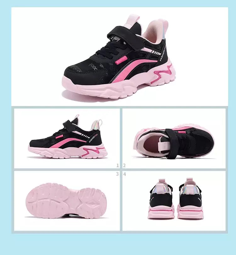 Crianças casuais rosa meninas sapatos de couro moda para 7-15y leve correndo jovens estudantes crianças esportes sapato da menina nbgaga