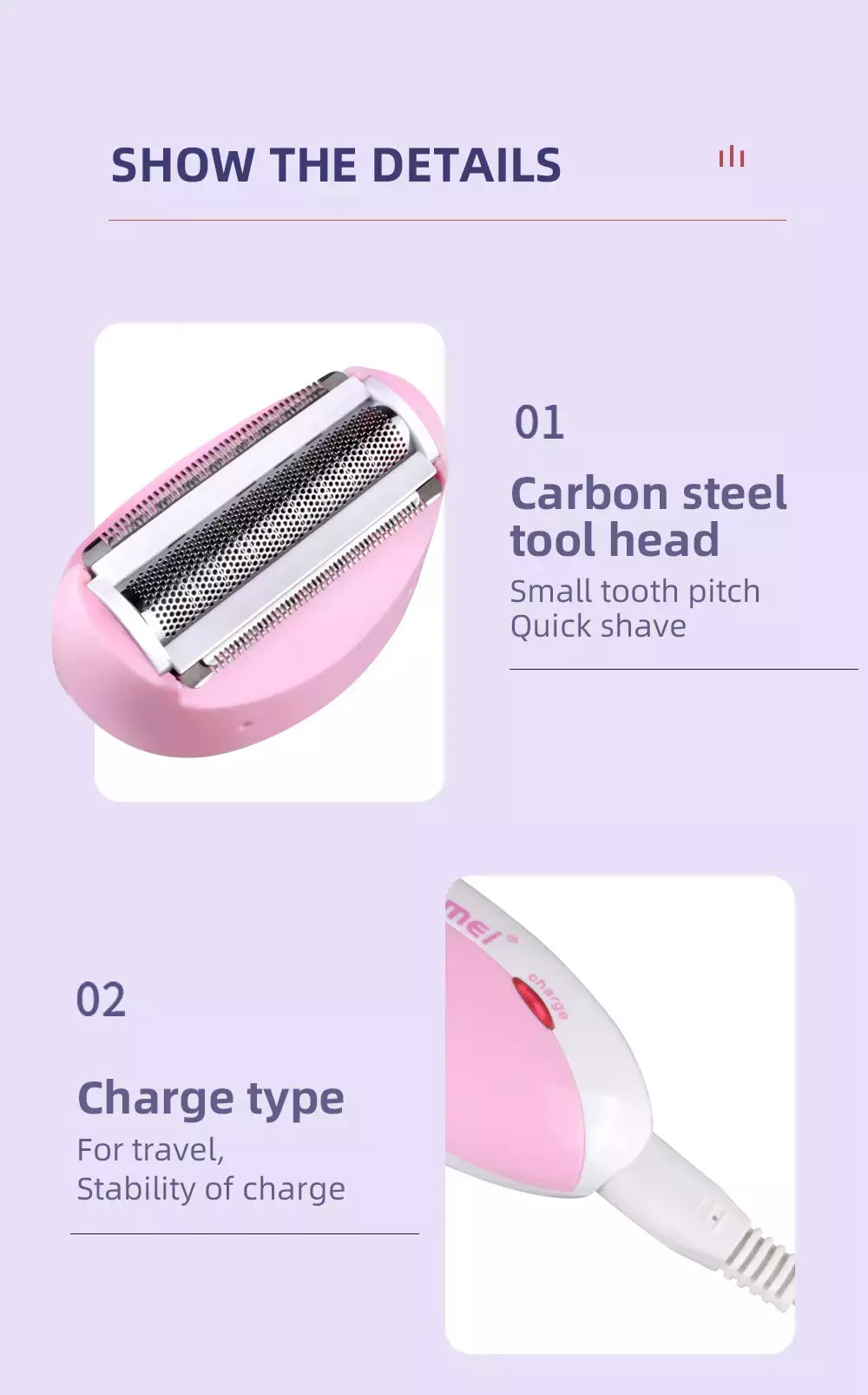 Kemei-3018 Women Shaver Wool Device Knife Electric Shaver Depilador De Lã Para Lady Shaver Female Care KM-3018
