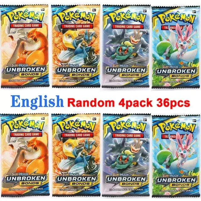 4 pacote de cartas pokémon 151 equipe up sun & moon trovão inglês jogo de cartas de negociação evoluções impulsionador colecionável crianças brinquedos presentes
