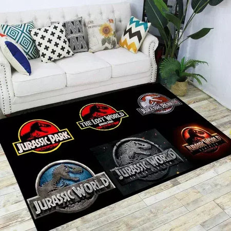 Jurassic park dinossauro dos desenhos animados tapetes antiderrapante área para sala de estar quarto pé almofada decoração, criança jogo tapete