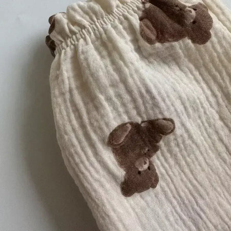 Calças de bebê de algodão orgânico recém-nascidos outono primavera verão inverno bonito impressão macia musselina roupas calças pantalons capris