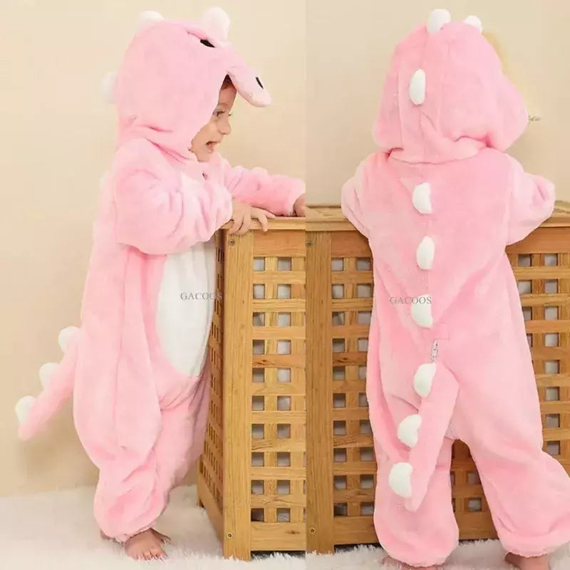 Macacão Dinossauro Vermelho para Bebê Recém-nascido, Criança Cosplay Roupas, Pijama Kigurumi, Bonito Animal Romper, Unicórnio Onesies, Meninos e Meninas