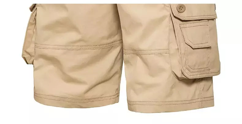 Shorts de praia largas para homens, macacão de bolso múltiplo, calça níquel confortável de algodão para o verão, esportes casuais ao ar livre