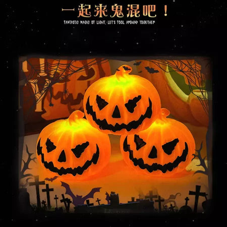Lanterna de abóbora luz de vela halloween crânio fantasma rosto lâmpada crianças presente para o quarto jardim festa decoração atmosfera luz