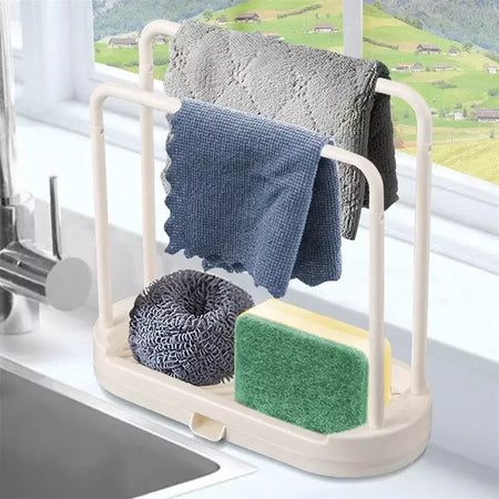 Suporte de drenagem de pano de cozinha acessórios de cozinha pia prateleira de drenagem cesta de armazenamento de drenagem para esponja pano bola de arame