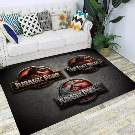 Jurassic park dinossauro dos desenhos animados tapetes antiderrapante área para sala de estar quarto pé almofada decoração, criança jogo tapete