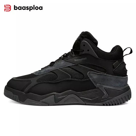 Baasploa inverno homens tênis de couro moda casual à prova dwaterproof água sapatos esportivos para homem de pelúcia quente masculino tênis antiderrapante ao ar livre