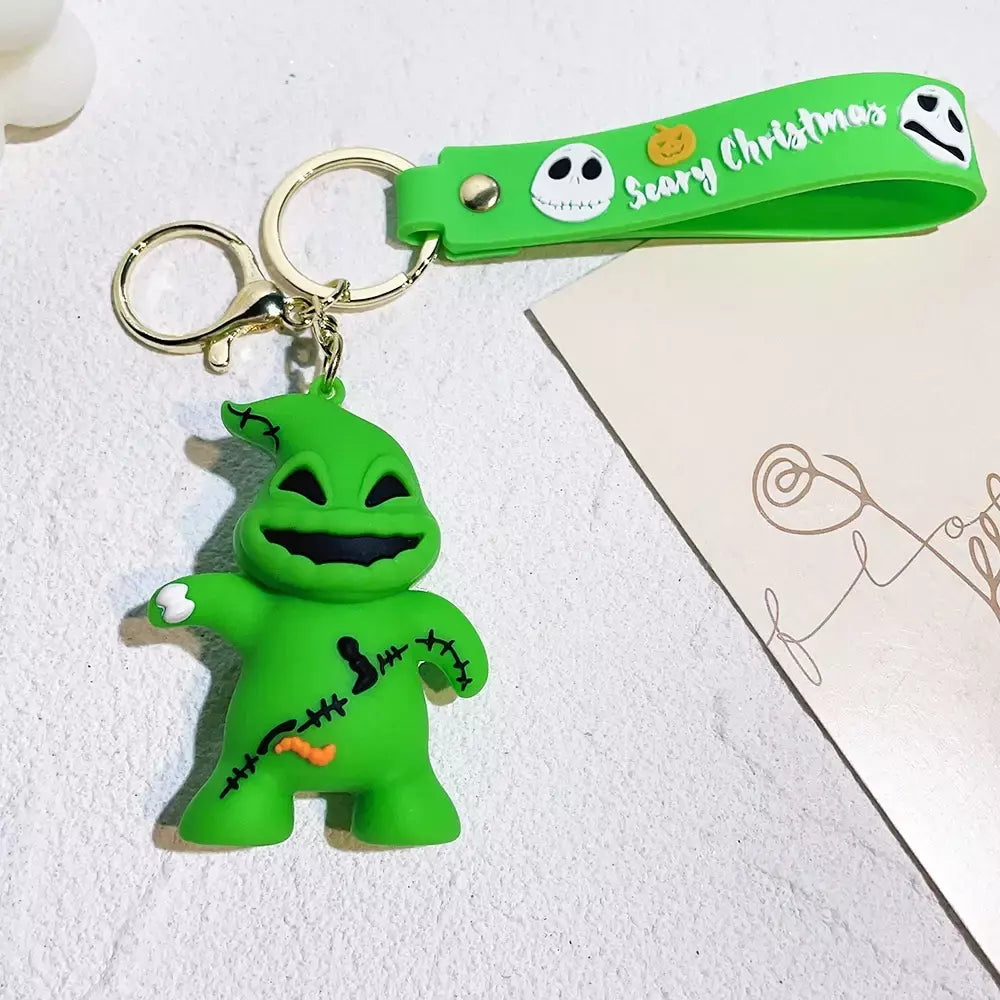 Figura clássica dos desenhos animados jack skellington chaveiro disney o pesadelo antes do natal boneca chaveiros mochila acessórios