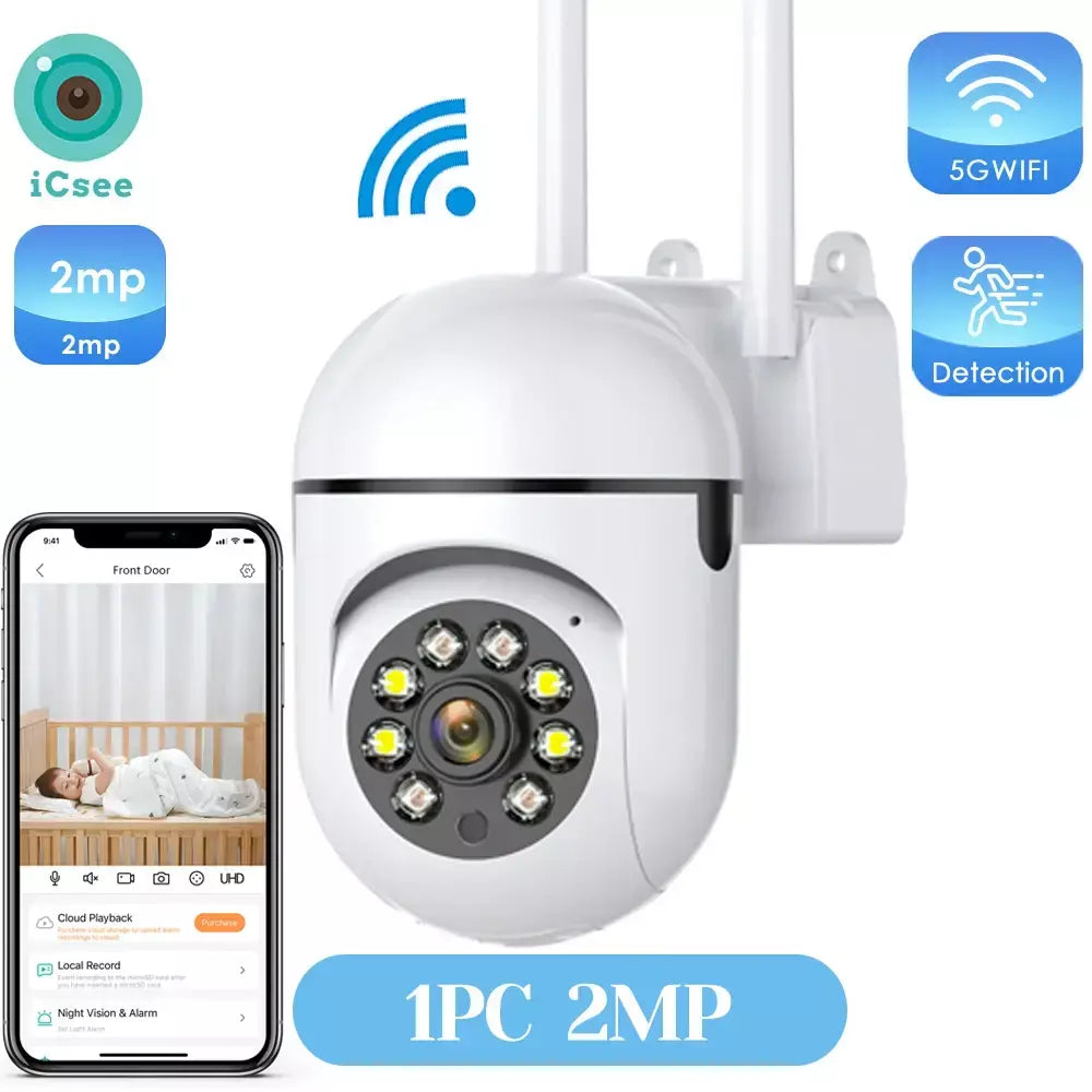 4mp wifi câmera ao ar livre 2k hd segurança ptz câmera ip ai detecção automática rastreamento interior bebê noite cor câmera de vigilância icsee