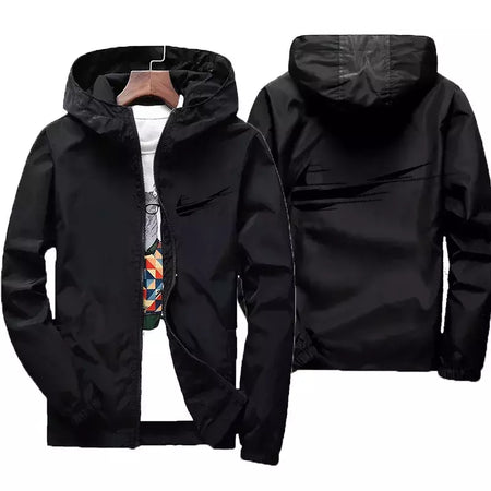 Jaqueta impermeável com capuz masculino, blusão, outwear masculino, streetwear casual, roupas da moda, primavera, outono, 2024