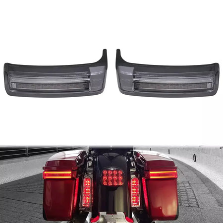 Alforje led para motocicleta, lâmpada de giro, luzes de freio para harley touring road king 97-2022 electra street glide cvo limitado