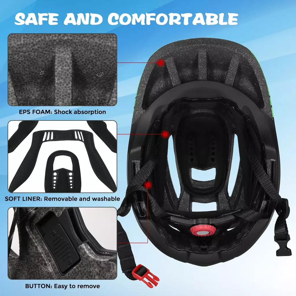Lixada crianças 2-em-1 destacável capacete facial completo crianças esportes capacete de segurança da bicicleta equipamentos de proteção crianças capacete de ciclismo