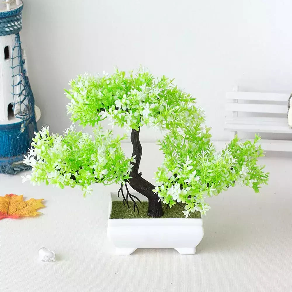 Plantas de plástico artificiais bonsai pequeno vaso de árvore planta falsa vaso de flores arranjo de jardim ornamentos quarto decoração de mesa de casa