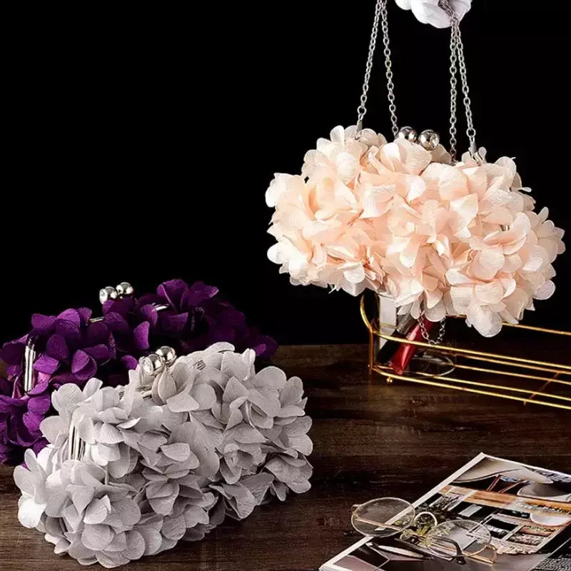 Bolsa de embreagem floral para mulheres, bolsa de casamento para noivas e senhoras, 8 cores, branco, azul, roxo, sacos de flores de noite