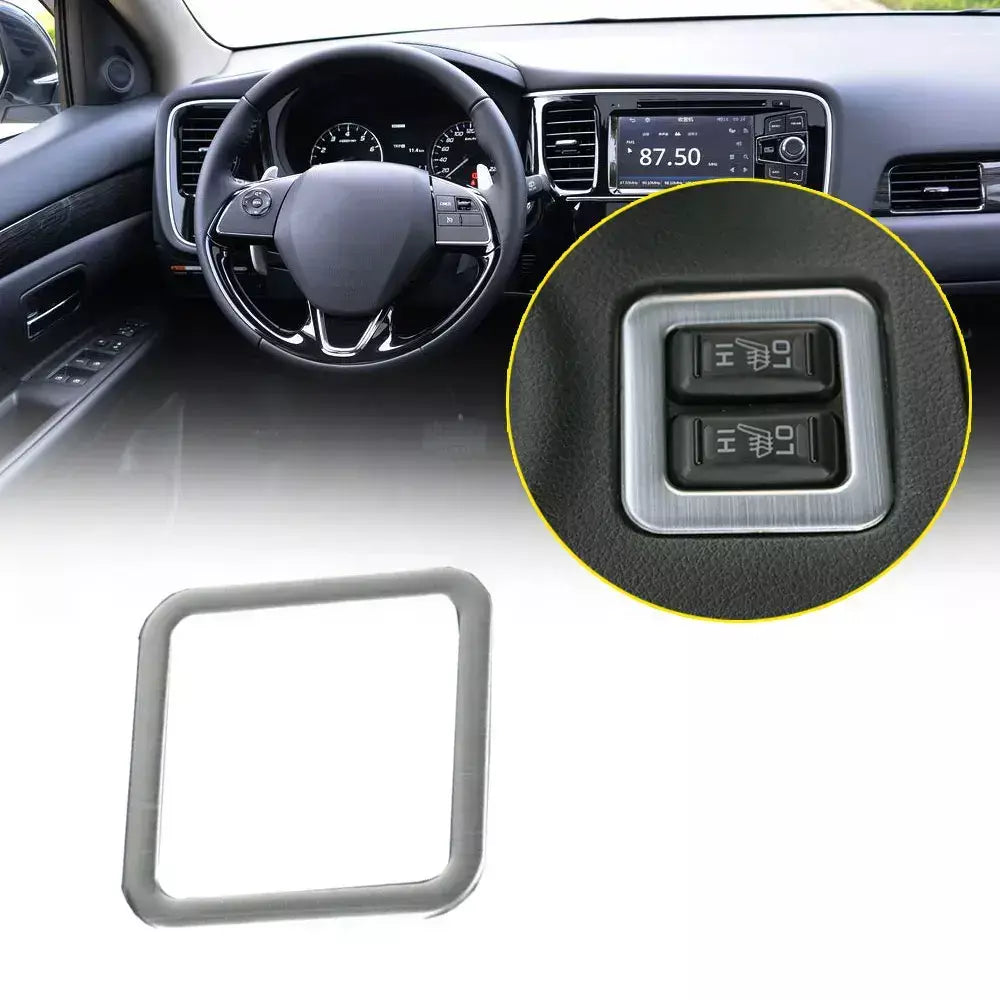 Botão de aquecimento do assento de carro decoração quadro modificação aço inoxidável decoração acessórios do carro interior para mitsubishi outlander 2013-16