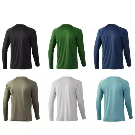 Proteção UV Manga Longa dos homens Pesca Camisas, Roupa ao ar livre, Verão Jersey, Upf 50 Roupas, Desempenho Respirável Camisas de Pesca
