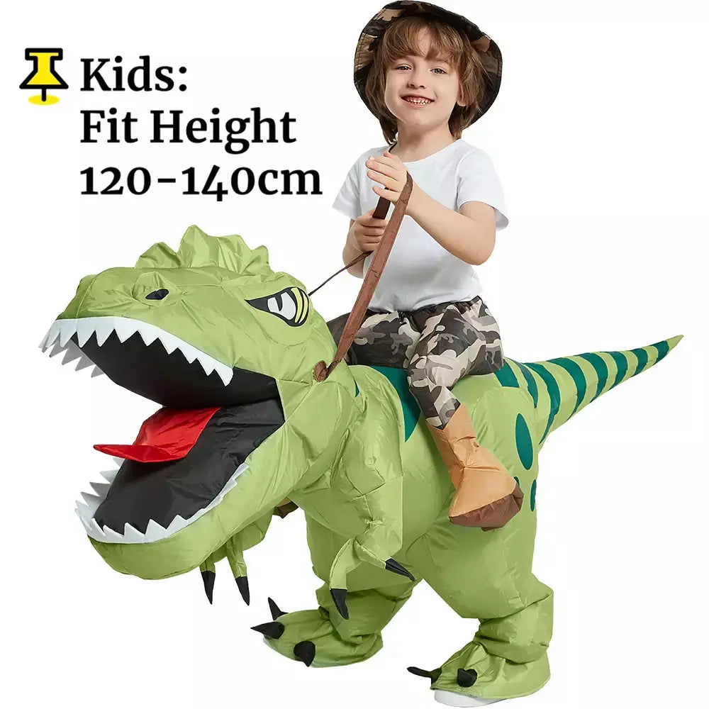 Ride-on traje de dinossauro inflável adequado para festa de halloween ao ar livre atividades pai-filho jogo de rastreamento crianças mascote