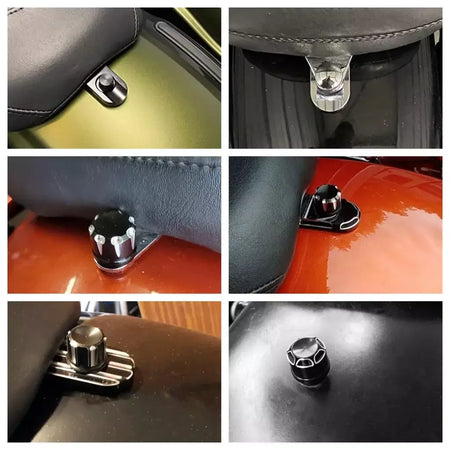 Universal motocicleta traseiro fender assento parafuso porca guia kit de montagem botão capa para harley dyna sportster xl touring flhr softail