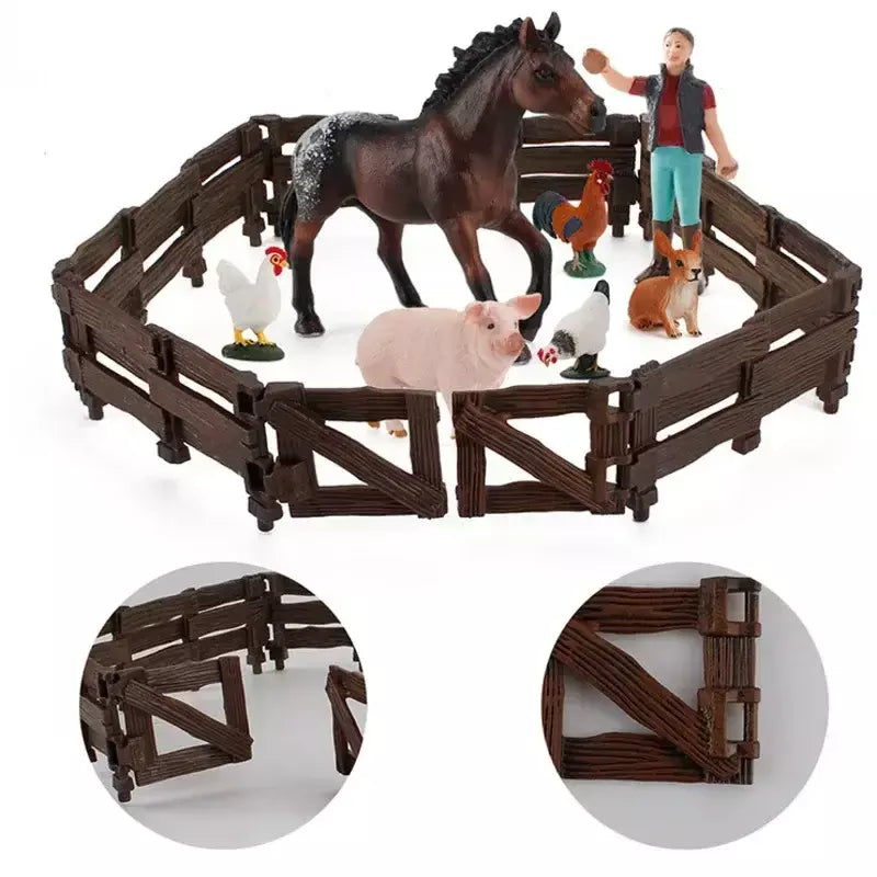 Crianças dinossauro portal quadro fingir jogar simulação casa de fazenda animal corral cerca portão para crianças figuras ação acessórios