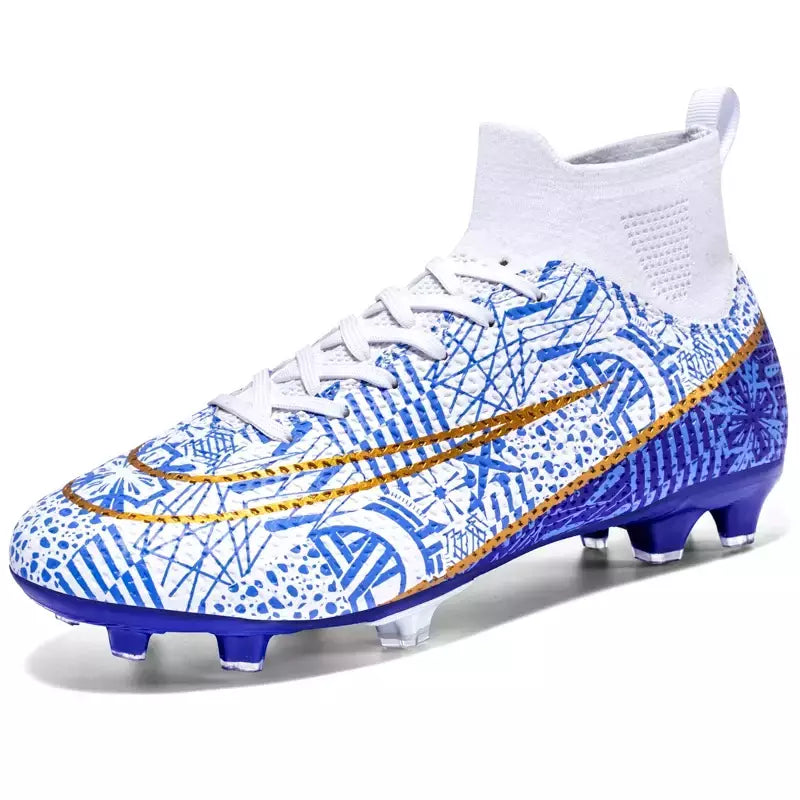Botas de futebol de alta qualidade para crianças sapatos de tornozelo alto sapatos de futebol de grama sapatos de futebol de alta qualidade fg/tf
