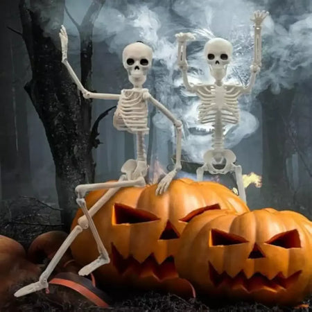 Esqueleto de forma humana de halloween de 40cm, esqueleto acessível, ossos de forma humana, decorações de herror de halloween, adereços de terror de casa assombrada