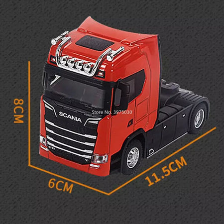 1:50 caminhão contêiner carros de brinquedo modelo fundido pneus de borracha veículo puxar para trás luz música carro em miniatura meninos presentes do festival