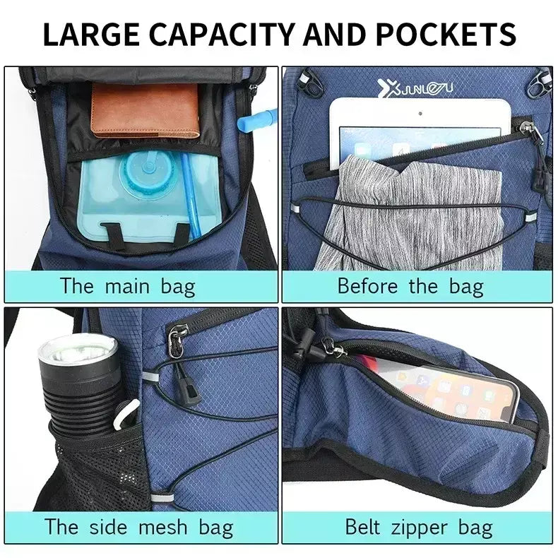 Caminhadas mochila impermeável poliéster resistente ao desgaste das mulheres dos homens trekking mochila em camadas saco de armazenamento esporte para exercício fitness