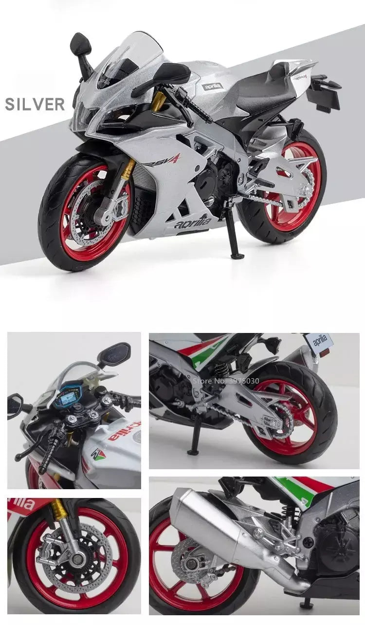 1:12 apulia rsv4 suzuki gsx liga modelo de carro da motocicleta brinquedos diecast roda dianteira direção suspensão da roda traseira presentes das crianças