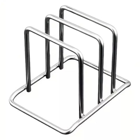 1pc economia de espaço tampa de panela de aço inoxidável e combinação organizador de placa de corte-suporte de bancada resistente, organizador de cozinha