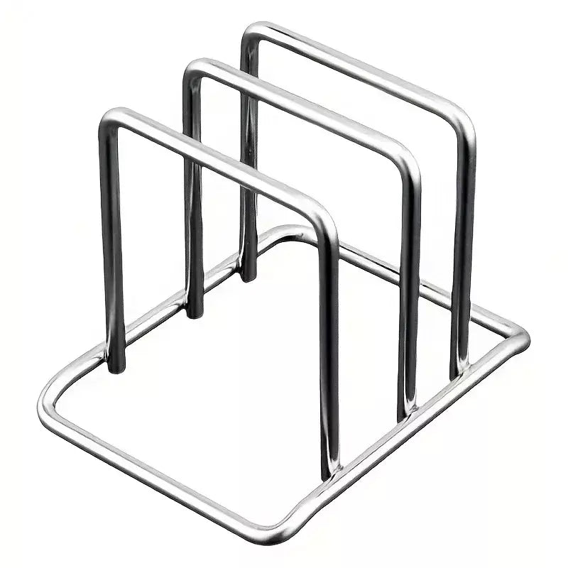 1pc economia de espaço tampa de panela de aço inoxidável e combinação organizador de placa de corte-suporte de bancada resistente, organizador de cozinha